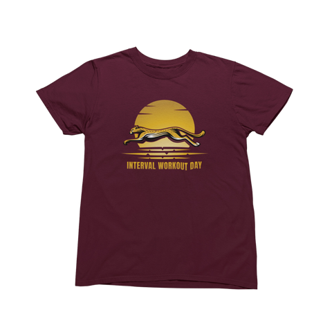 Running T-Shirt - Intervals Workout Day maroon